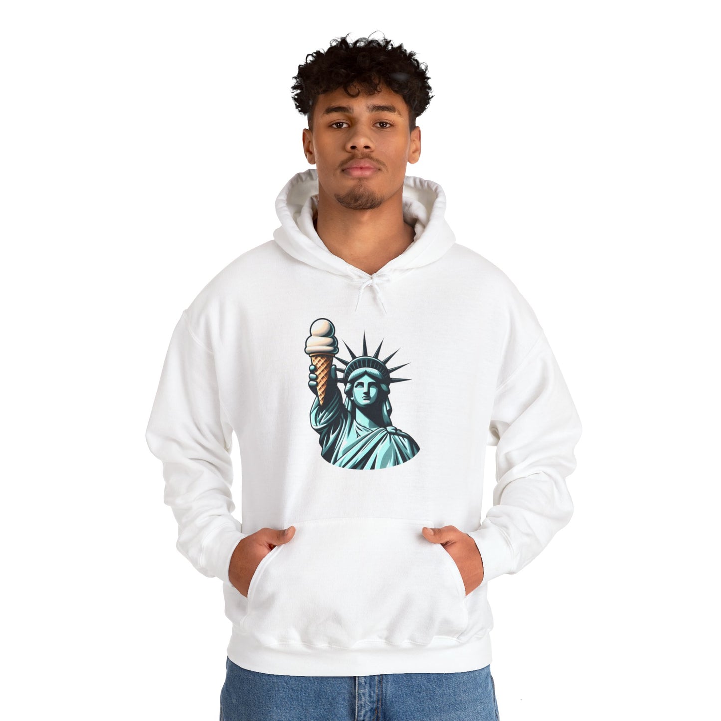 Lady Liberty Chillin w/ Vanilla Ice Cream Hooded Sweatshirt