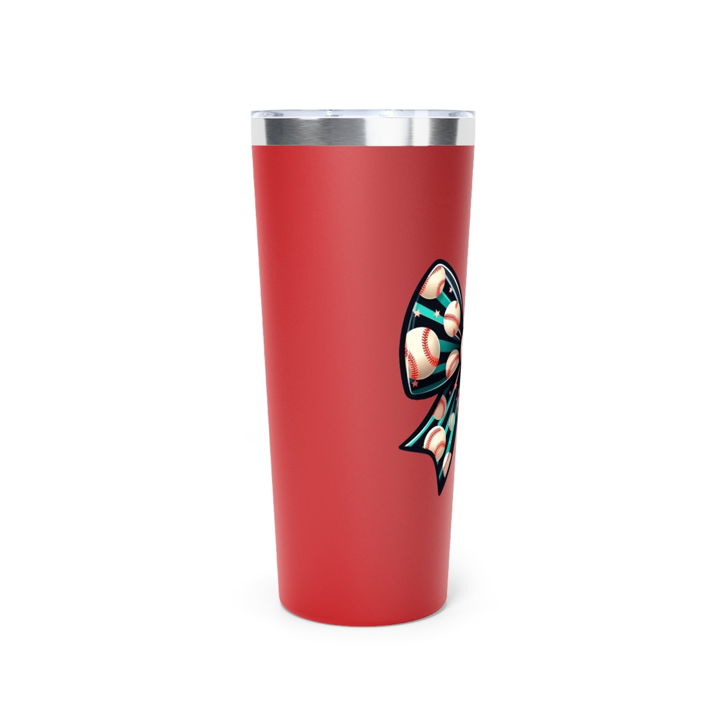 Baseball Prize Bow Copper Vacuum Insulated Stainless Steel Tumbler 22oz