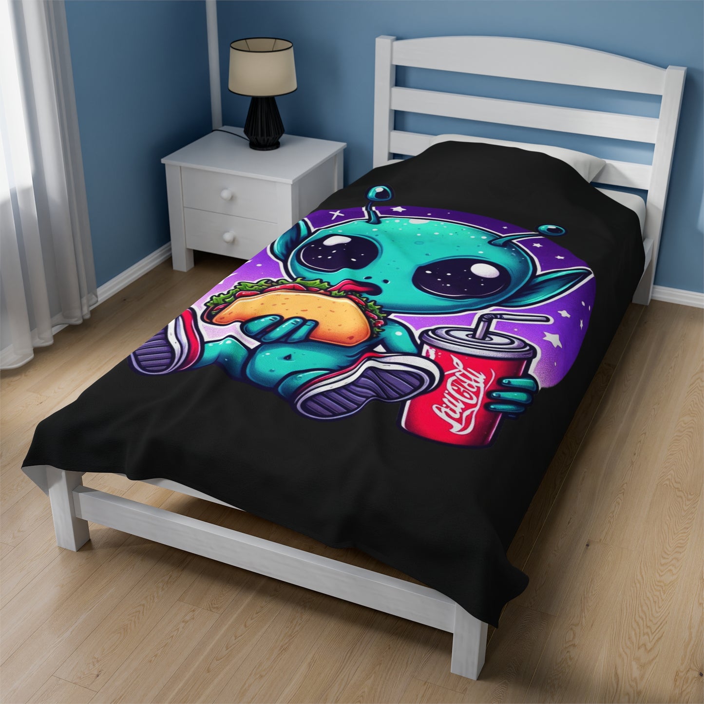 Extraterrestrial Taco Tuesday Plush Blanket