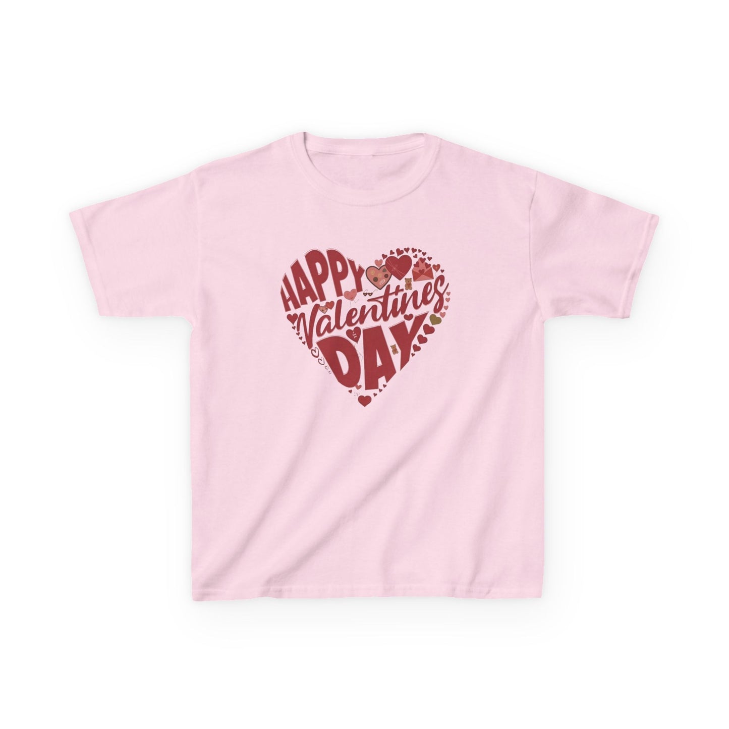 Happy Valentine's Day in a Heart Kids SS Shirt