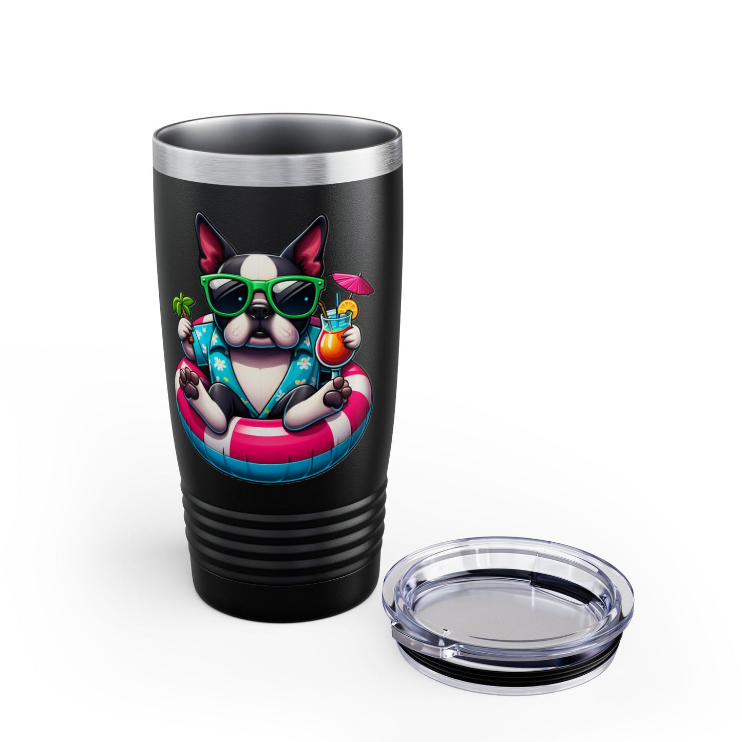 Boston Terrier Vacation Vibes Stainless Steel Tumbler 20oz