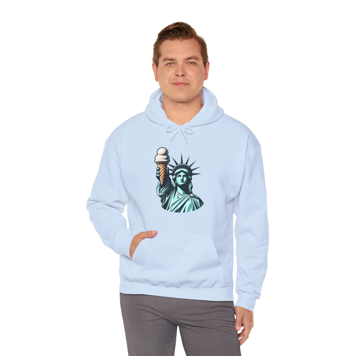 Lady Liberty Chillin w/ Vanilla Ice Cream Hooded Sweatshirt