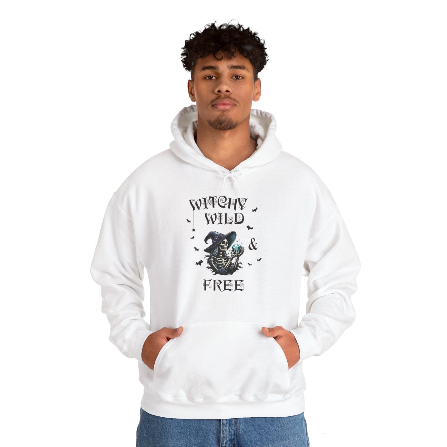 Witchy Wild & Free Skeleton w/ Diamond Jewel Hooded Sweatshirt