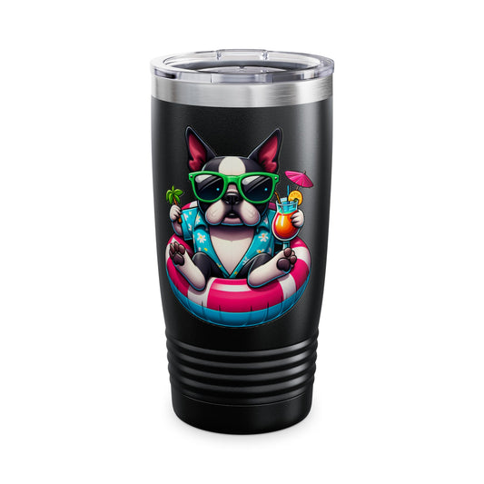 Boston Terrier Vacation Vibes Stainless Steel Tumbler 20oz