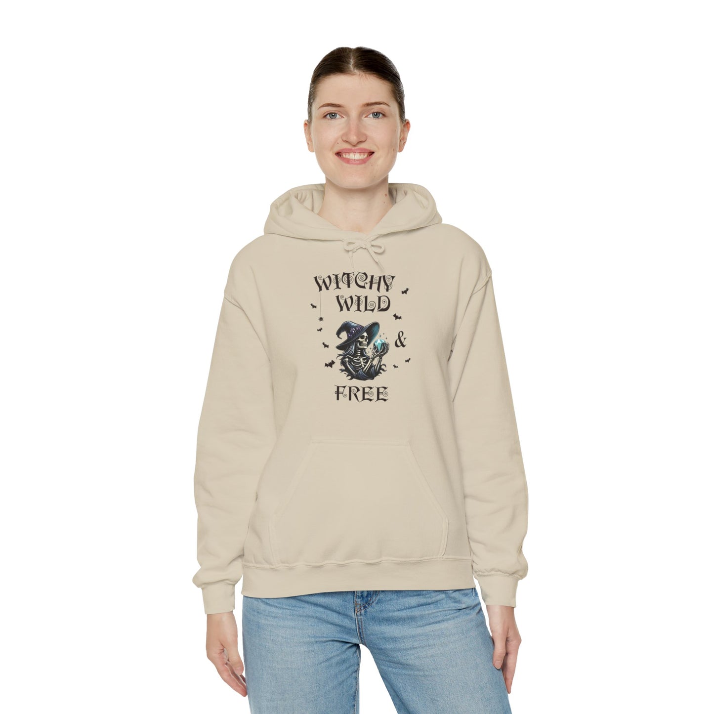 Witchy Wild & Free Skeleton w/ Diamond Jewel Hooded Sweatshirt