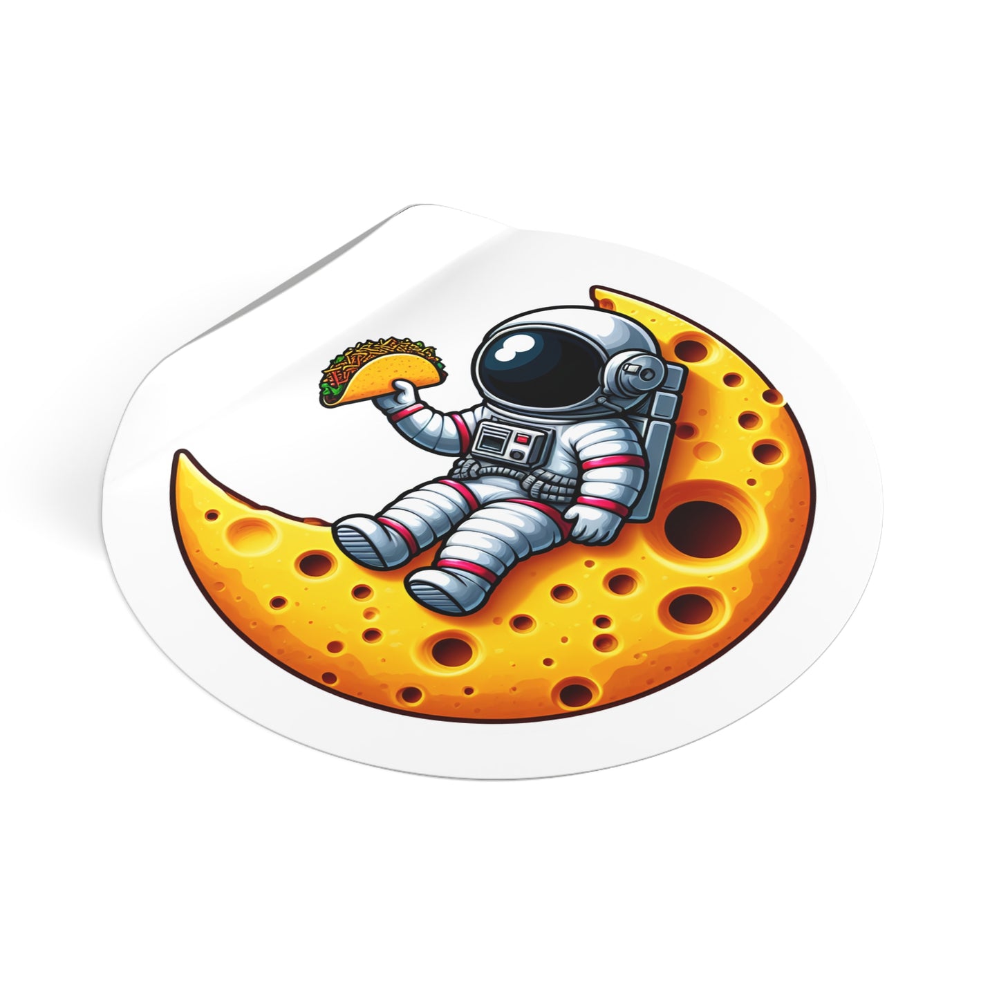 Astronaut on Cheese Moon Vinyl Sticker