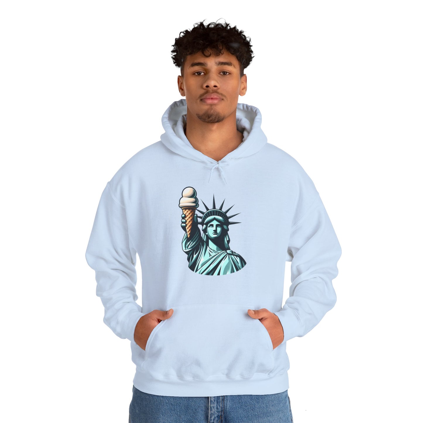 Lady Liberty Chillin w/ Vanilla Ice Cream Hooded Sweatshirt