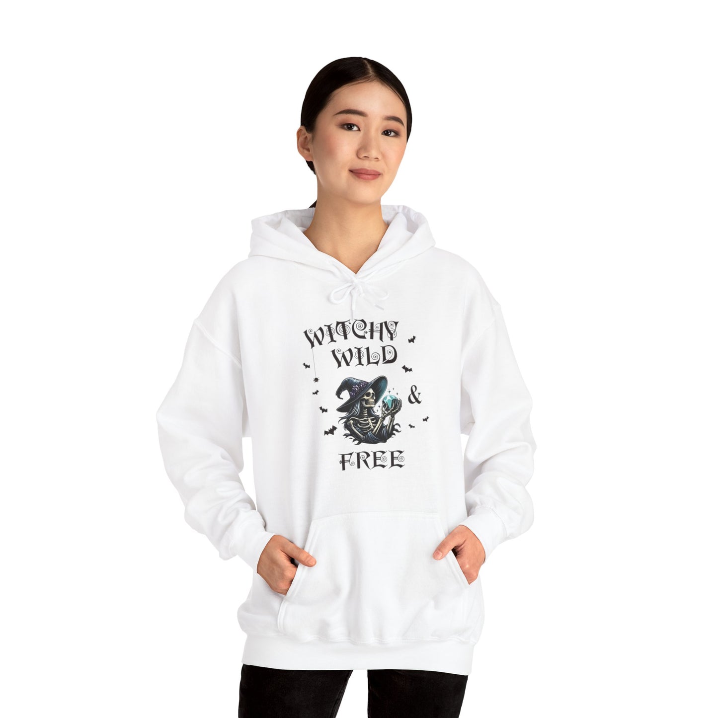 Witchy Wild & Free Skeleton w/ Diamond Jewel Hooded Sweatshirt