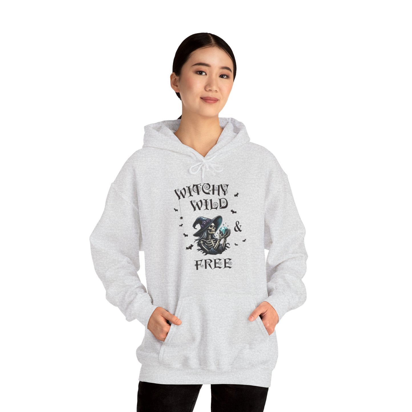Witchy Wild & Free Skeleton w/ Diamond Jewel Hooded Sweatshirt