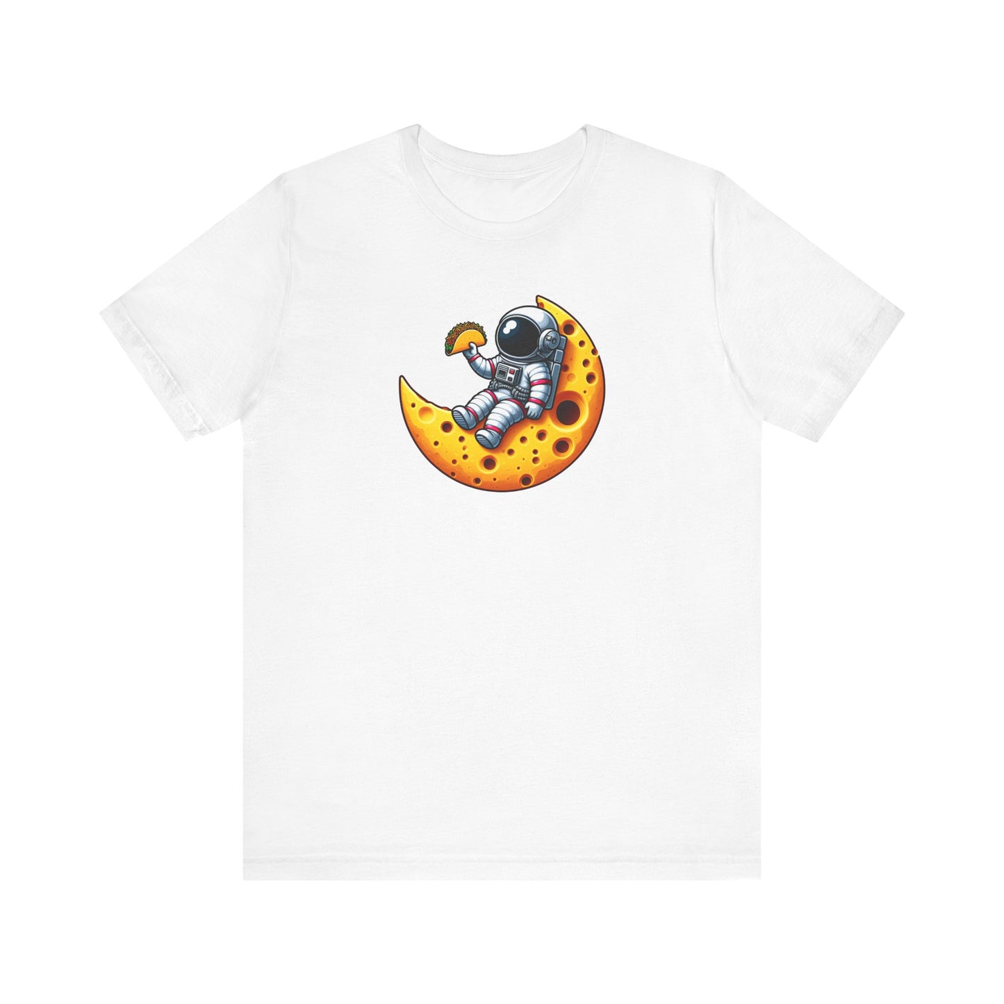 Astronaut On Cheese Moon Short Sleeve Shirt