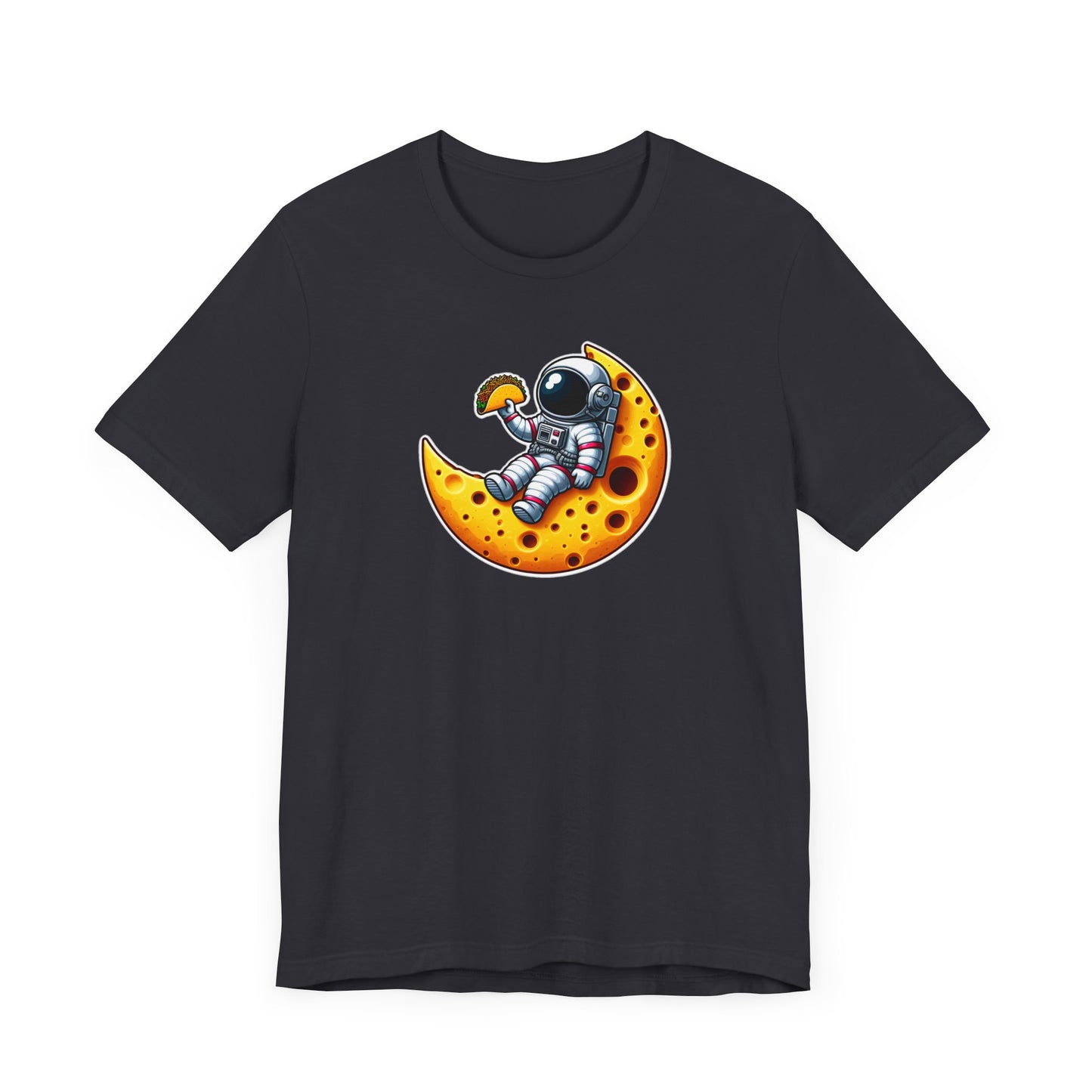 Astronaut On Cheese Moon Short Sleeve Shirt