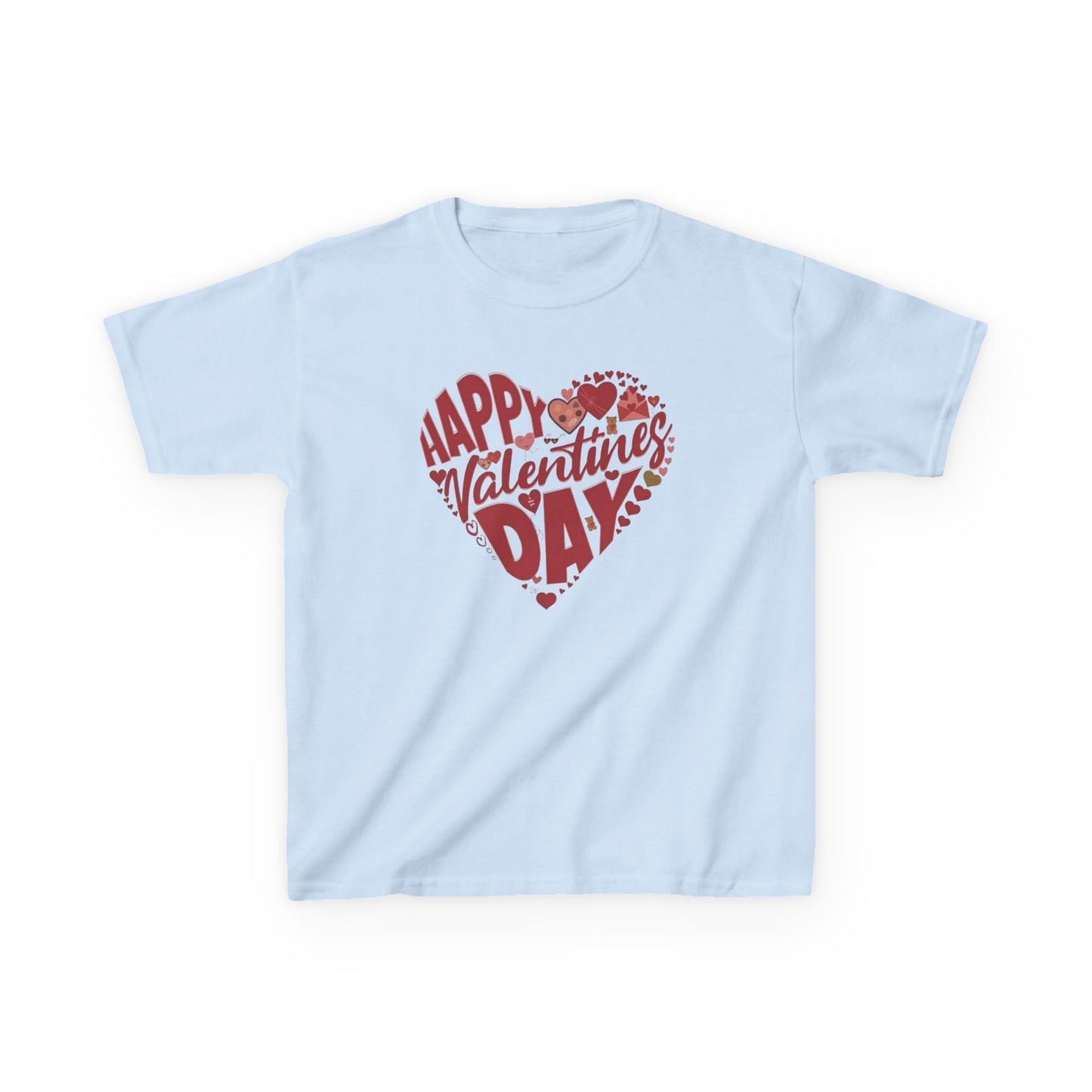 Happy Valentine's Day in a Heart Kids SS Shirt