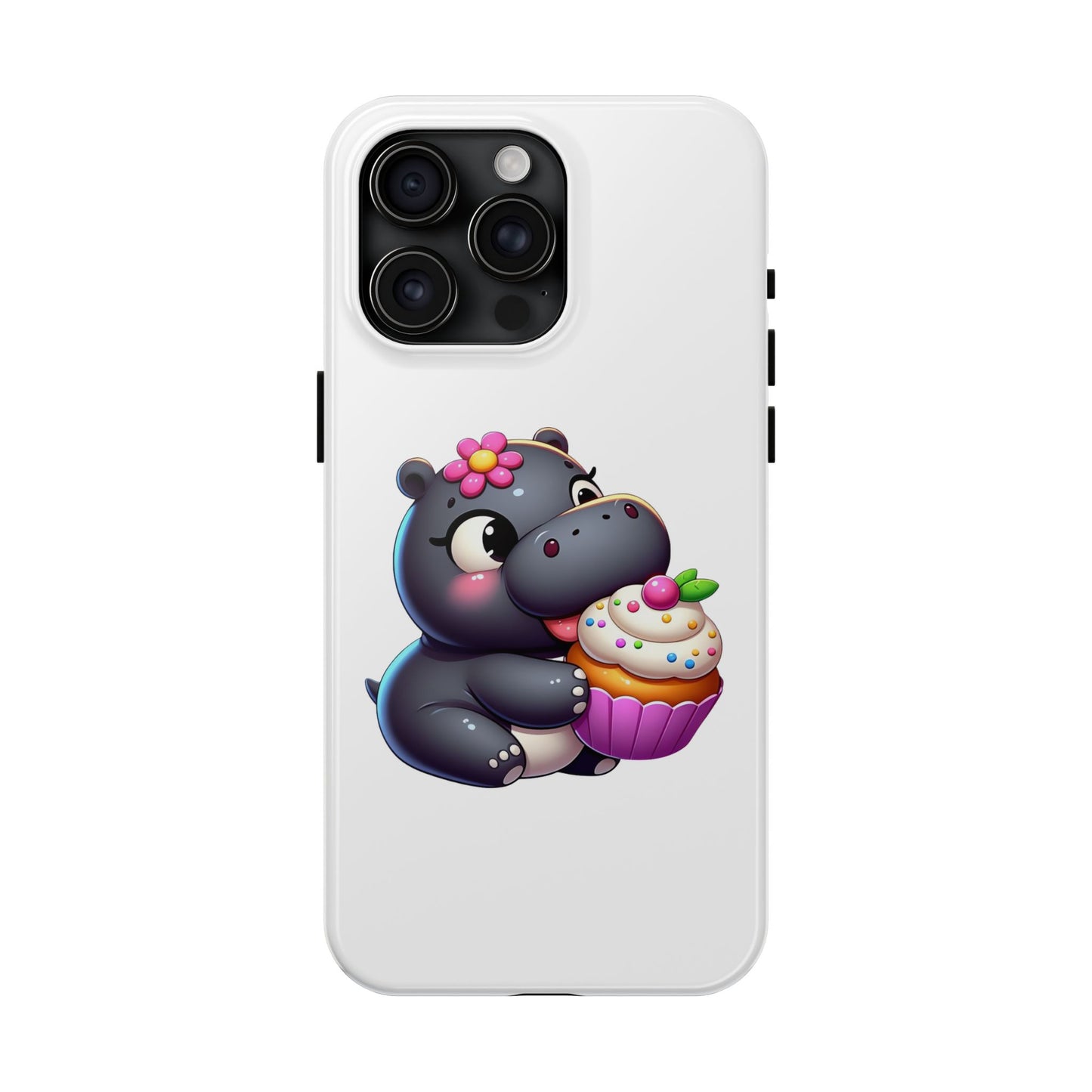 Hungry Hungry Cute Cupcake Hippo Phone Case