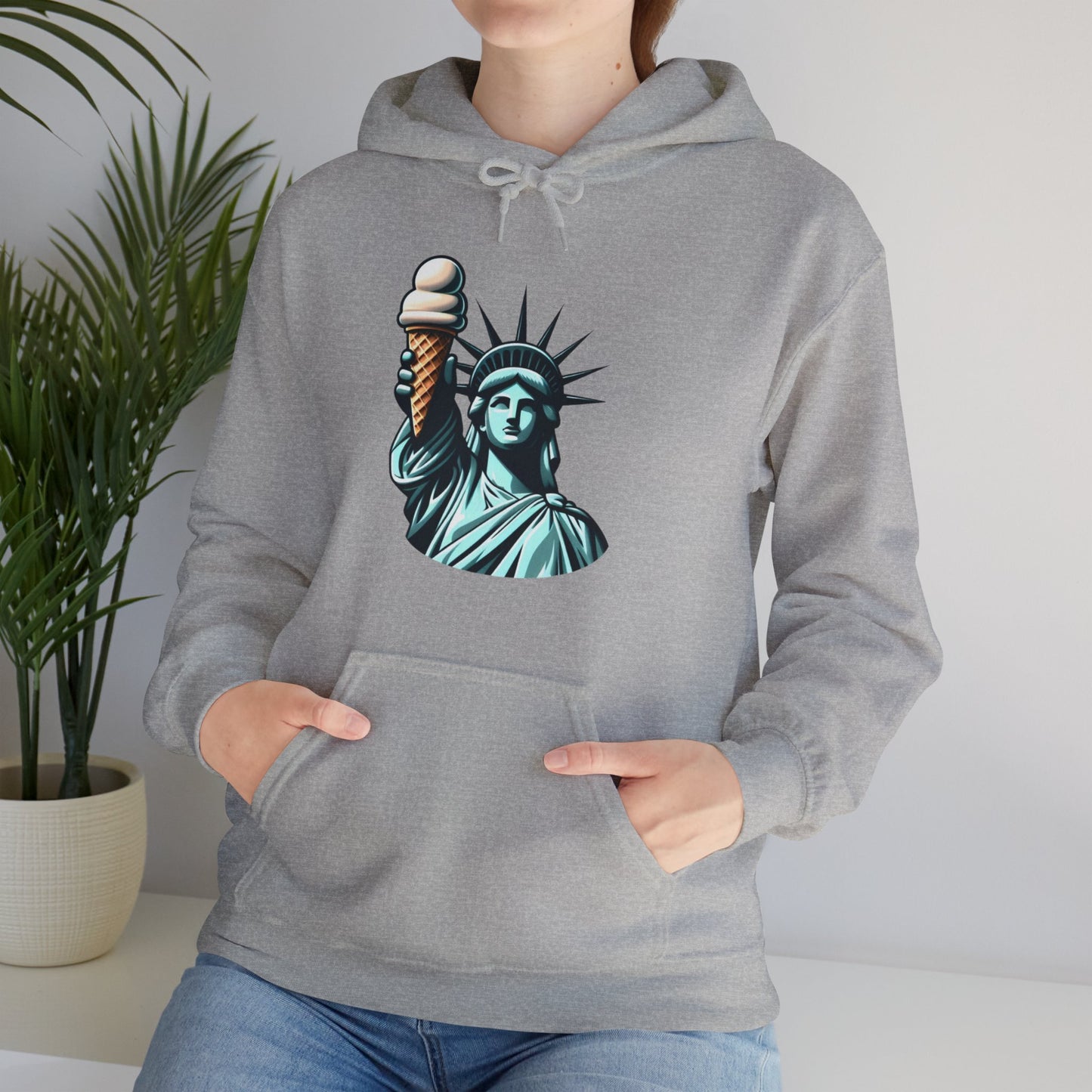 Lady Liberty Chillin w/ Vanilla Ice Cream Hooded Sweatshirt