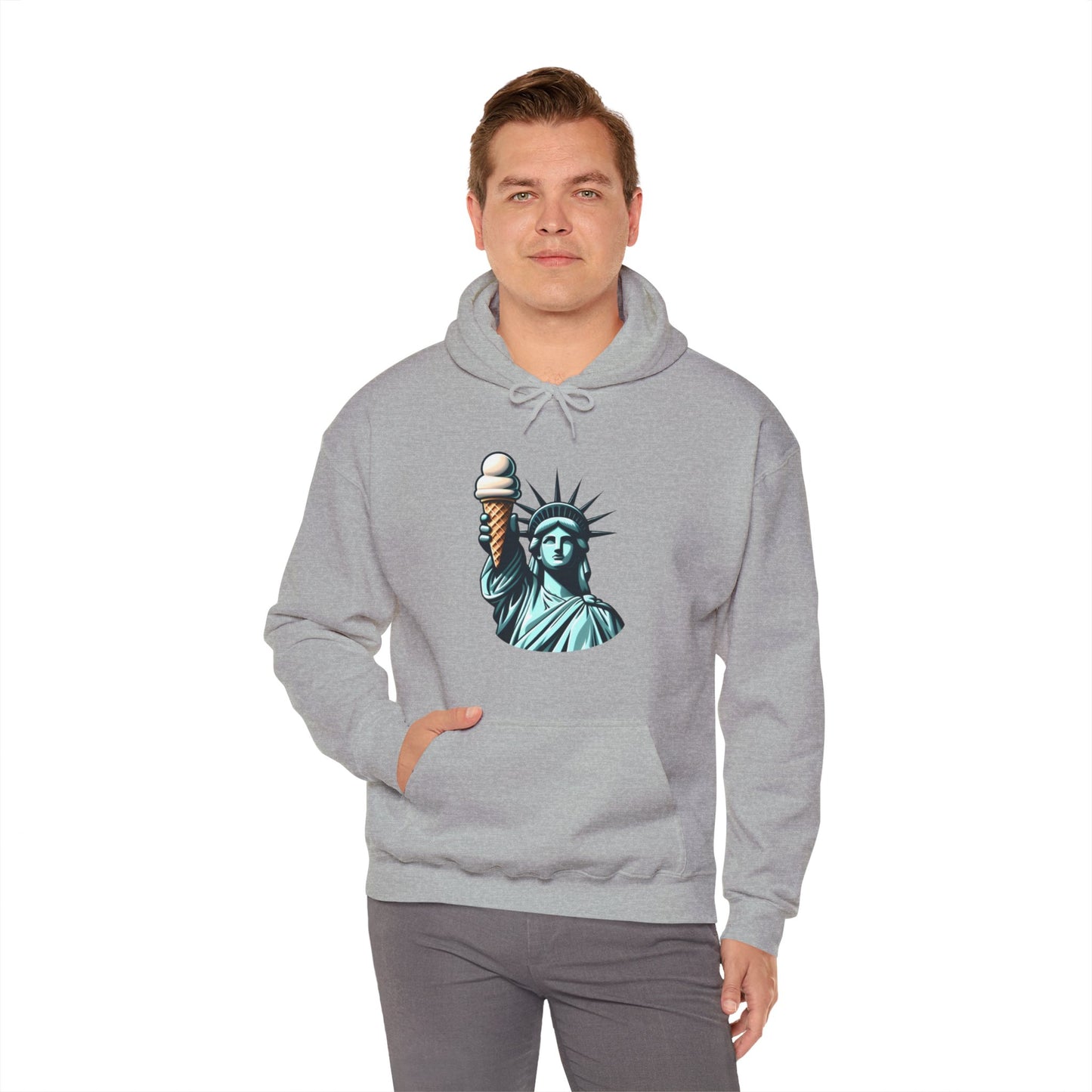 Lady Liberty Chillin w/ Vanilla Ice Cream Hooded Sweatshirt