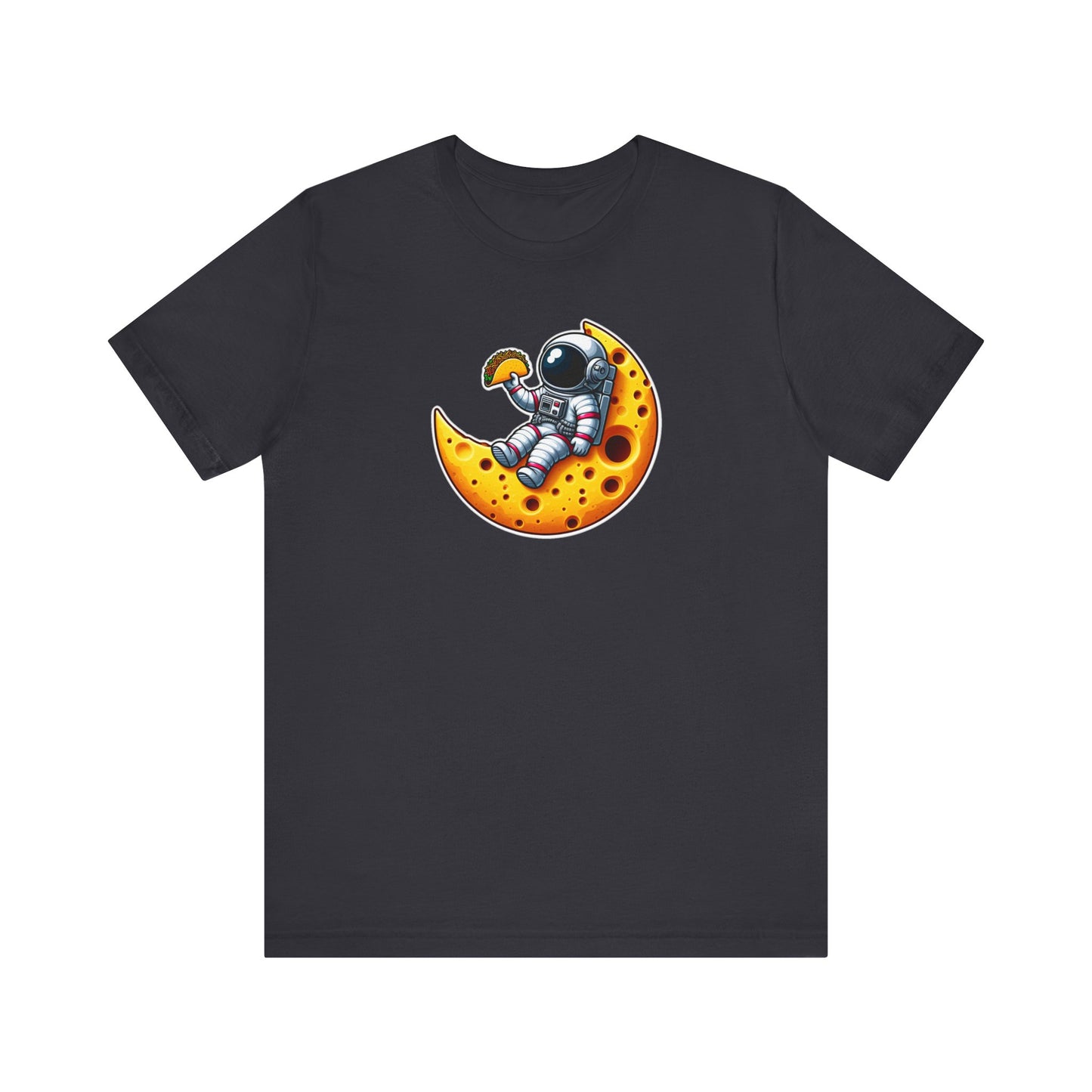 Astronaut On Cheese Moon Short Sleeve Shirt