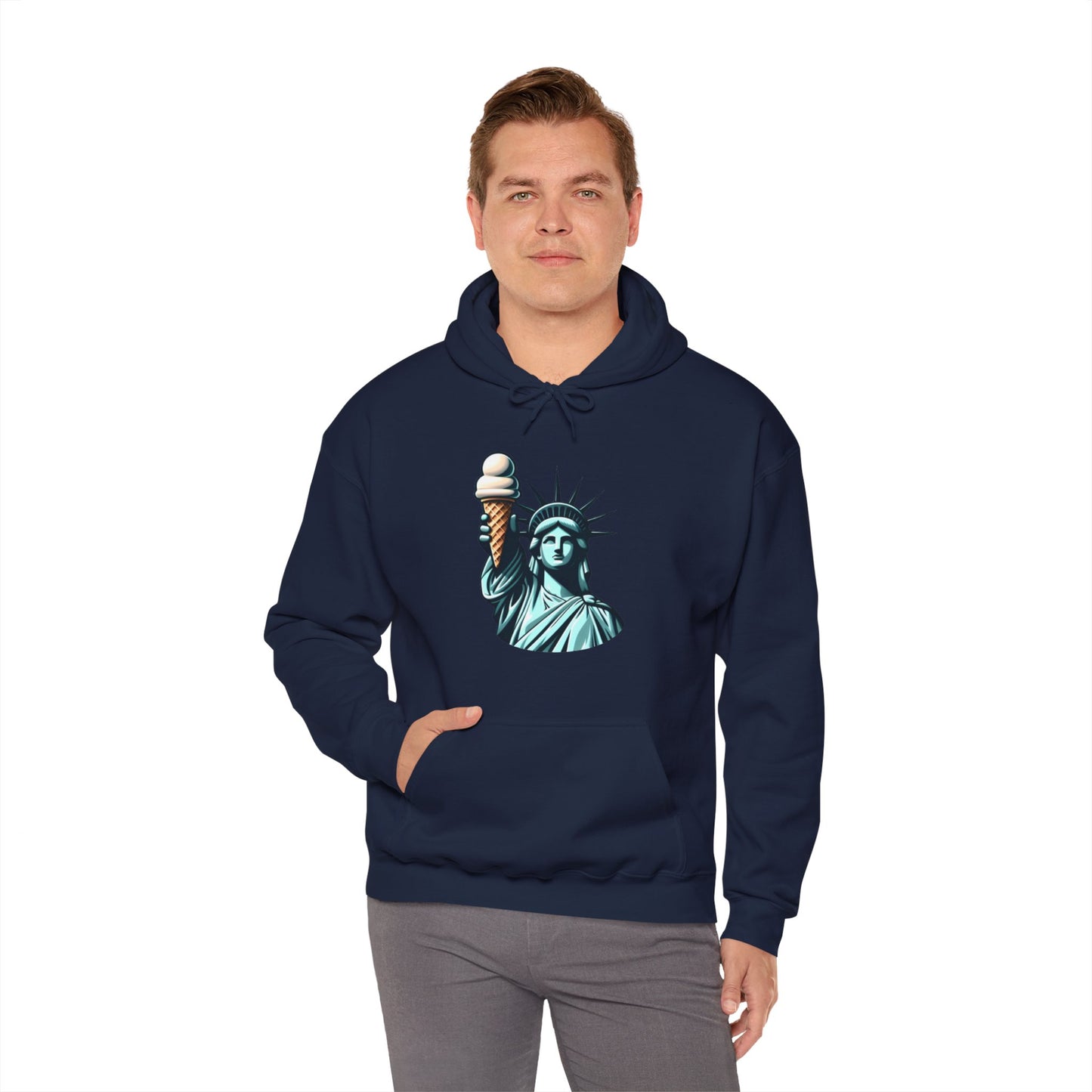 Lady Liberty Chillin w/ Vanilla Ice Cream Hooded Sweatshirt