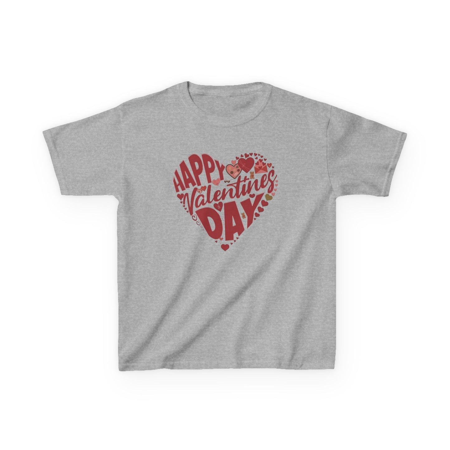 Happy Valentine's Day in a Heart Kids SS Shirt