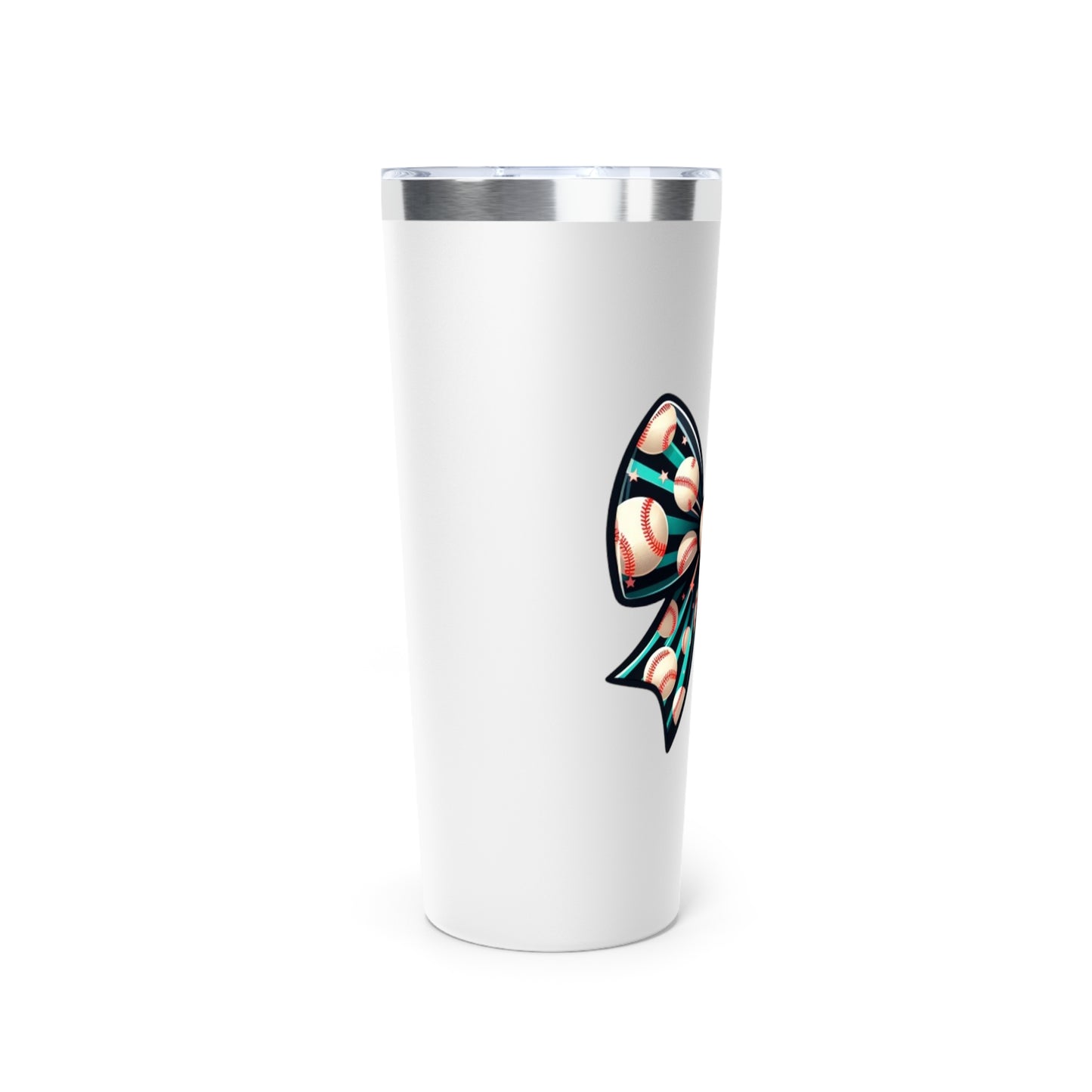 Baseball Prize Bow Copper Vacuum Insulated Stainless Steel Tumbler 22oz