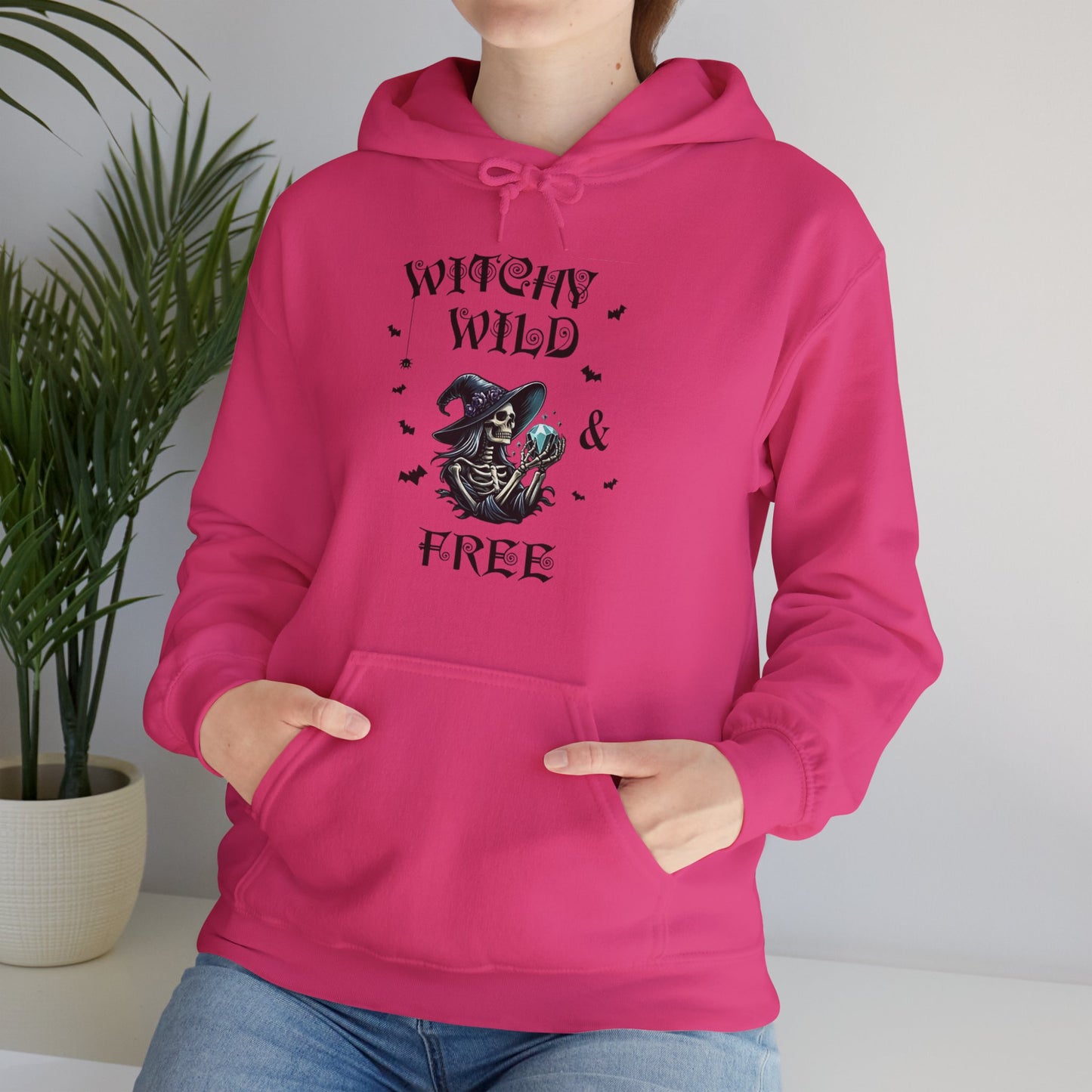 Witchy Wild & Free Skeleton w/ Diamond Jewel Hooded Sweatshirt