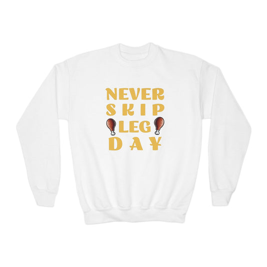 Never Skip Leg Day Kids Sweatshirt