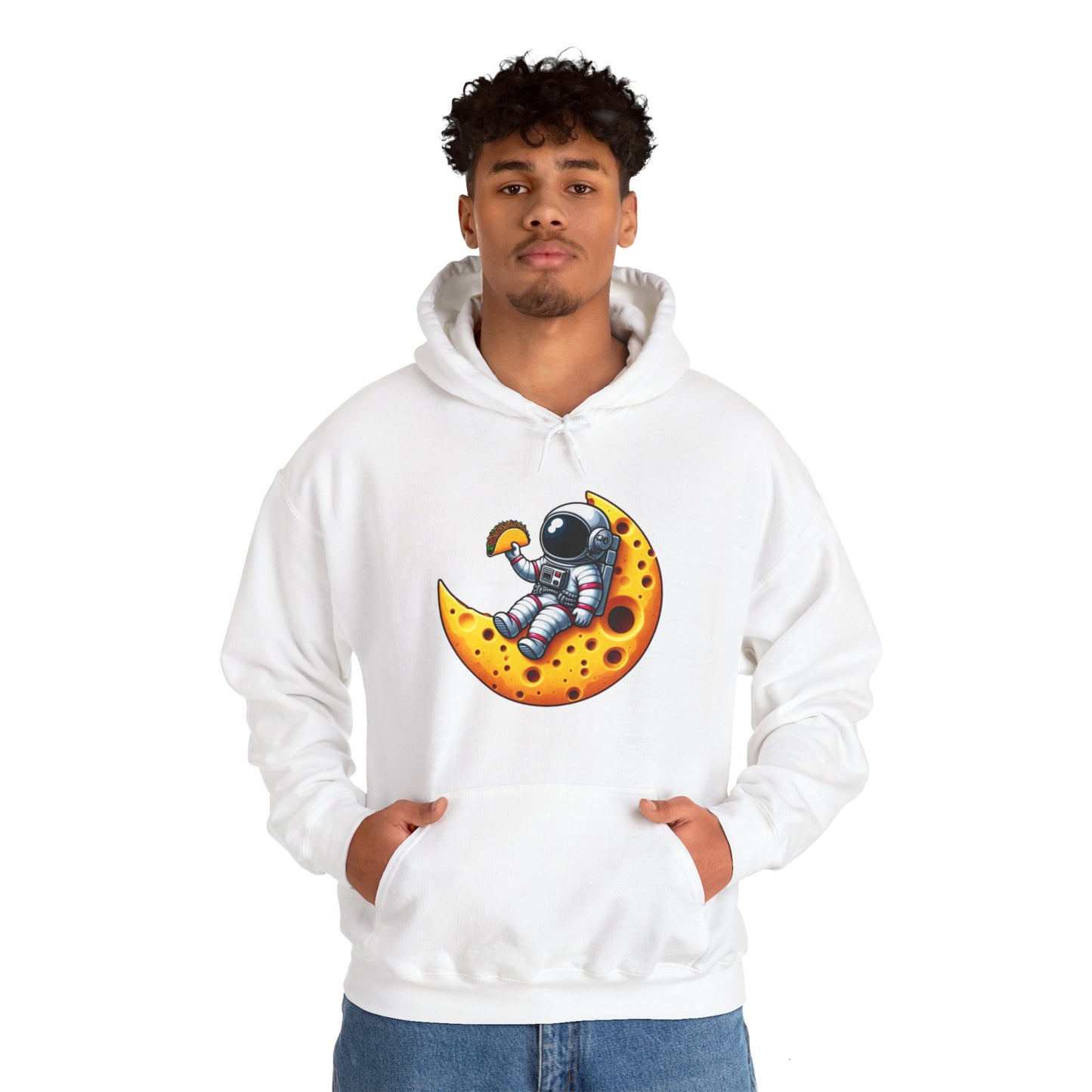 Astronaut On Cheese Moon Hooded Sweatshirt