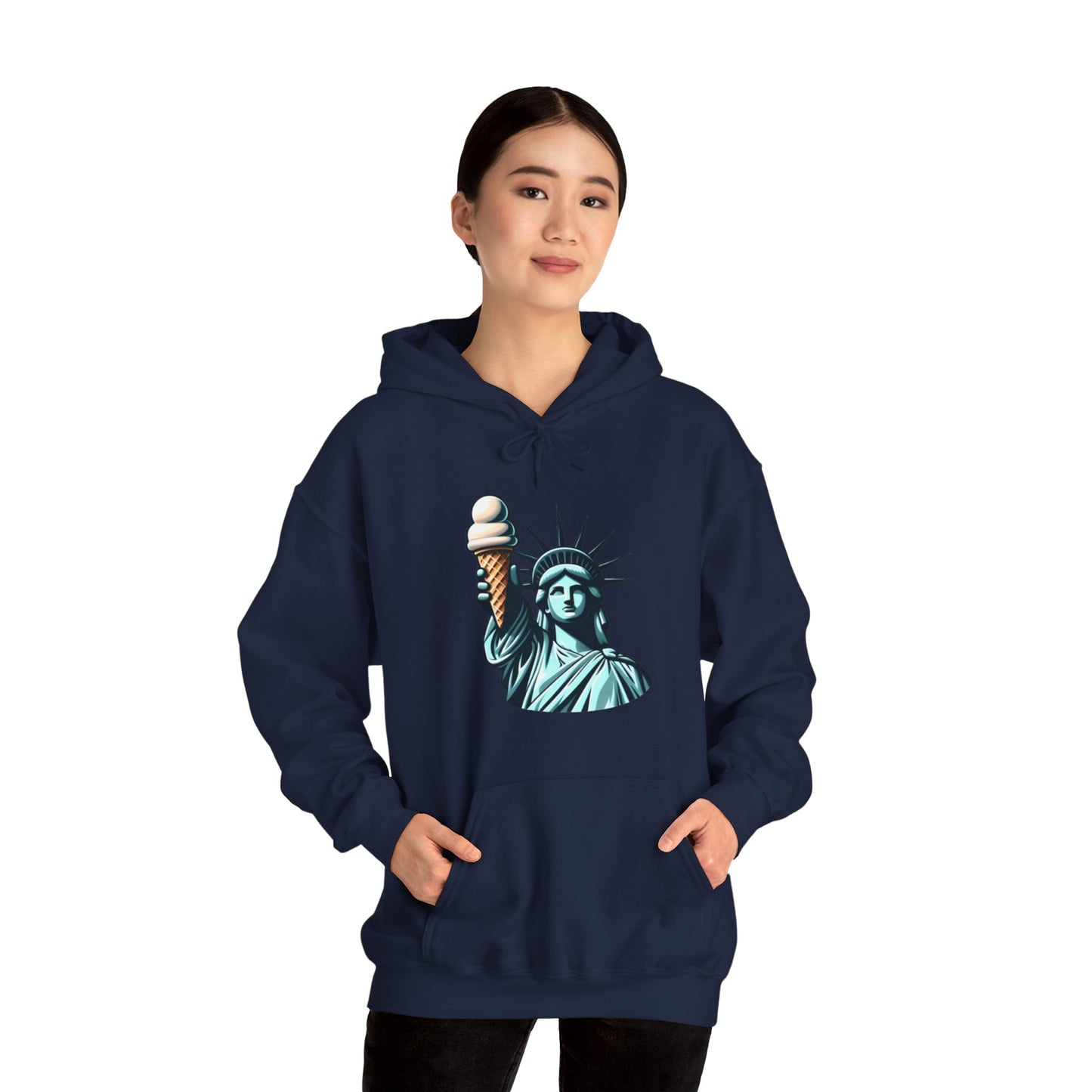 Lady Liberty Chillin w/ Vanilla Ice Cream Hooded Sweatshirt