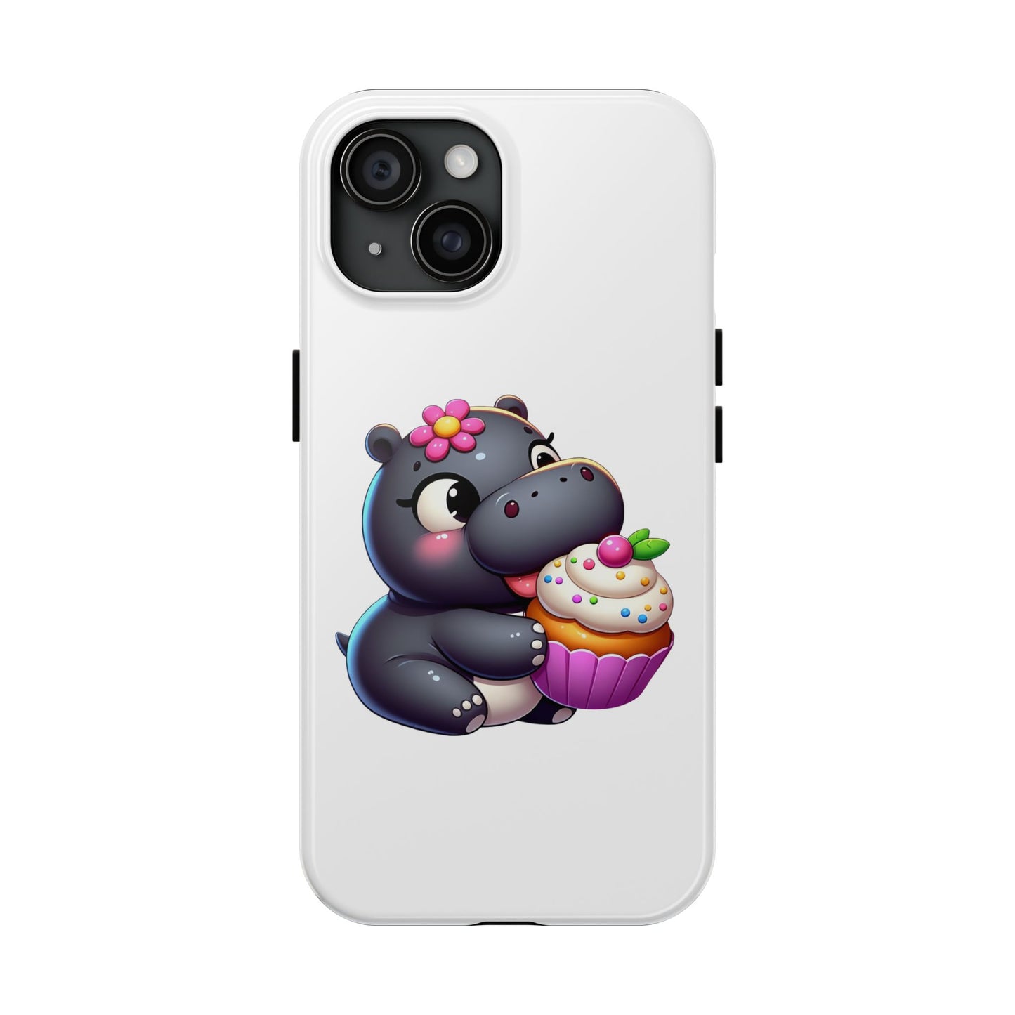 Hungry Hungry Cute Cupcake Hippo Phone Case