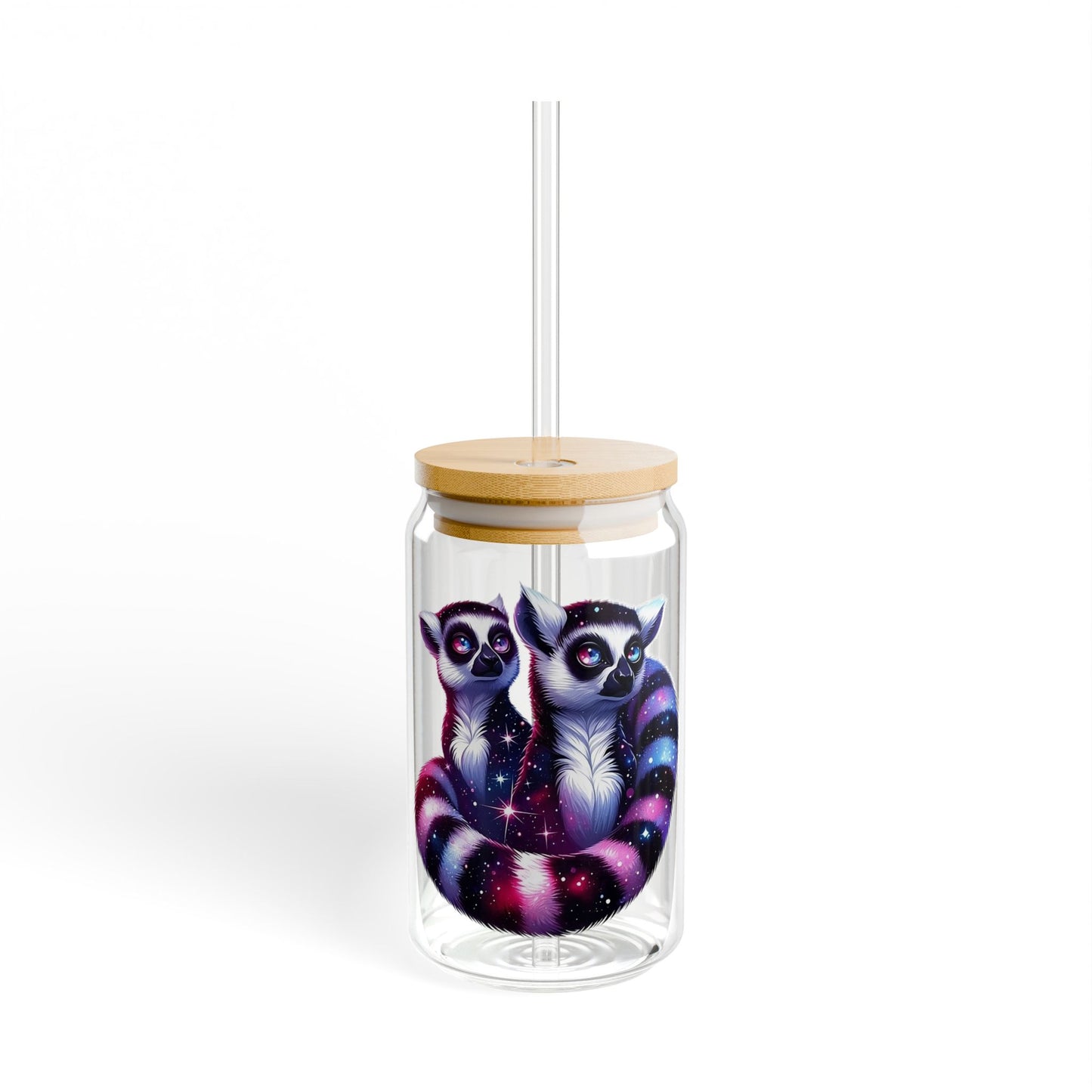 Two Galaxy Lemurs Sipper Glass 16oz