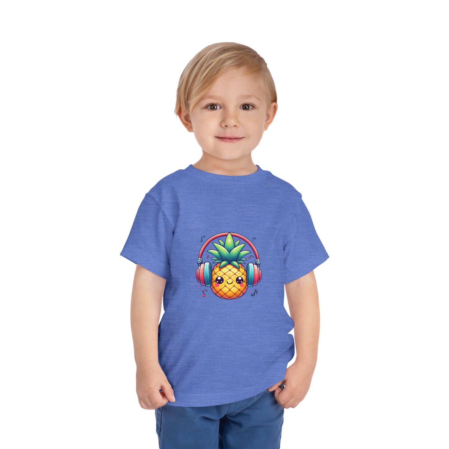 Happy Pineapple w/ Headphones Toddler Short Sleeve Shirt