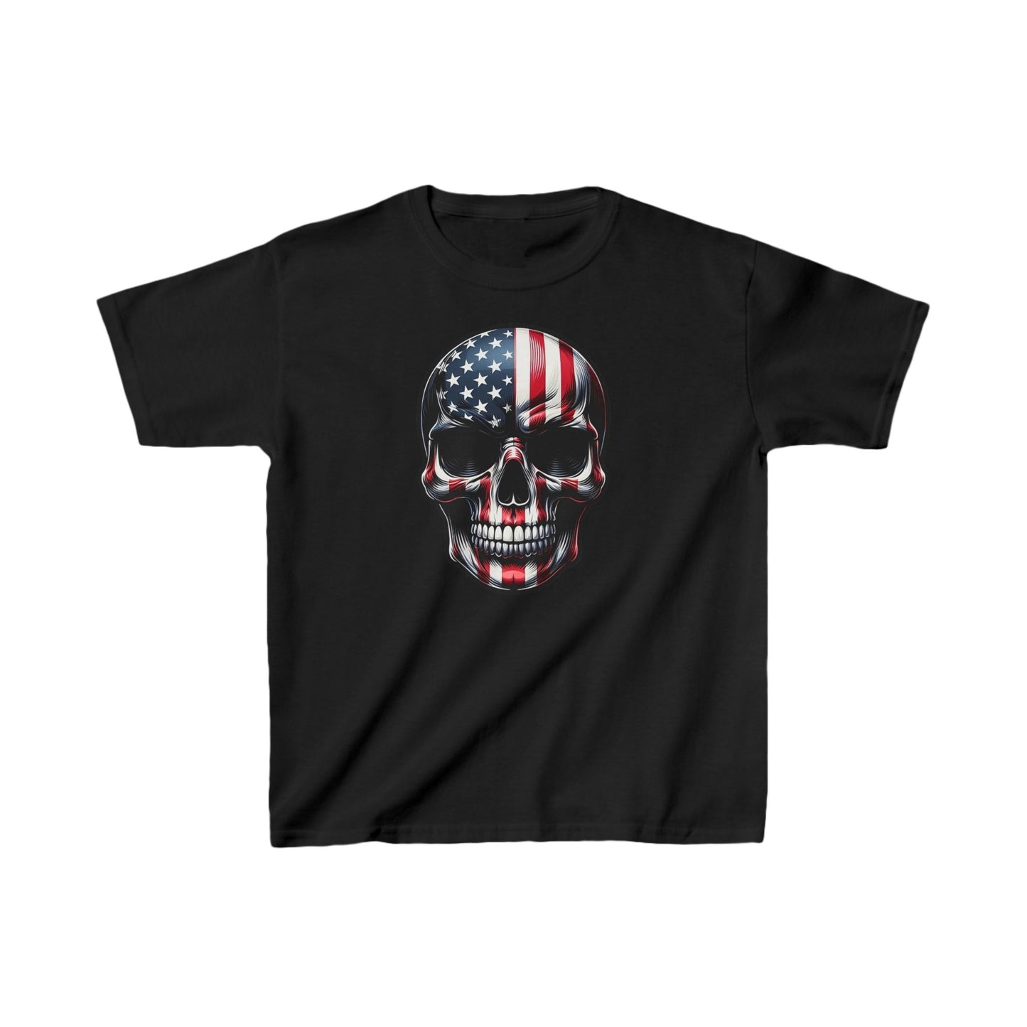 Skull, Stars & Stripes Kids Short Sleeve Shirt