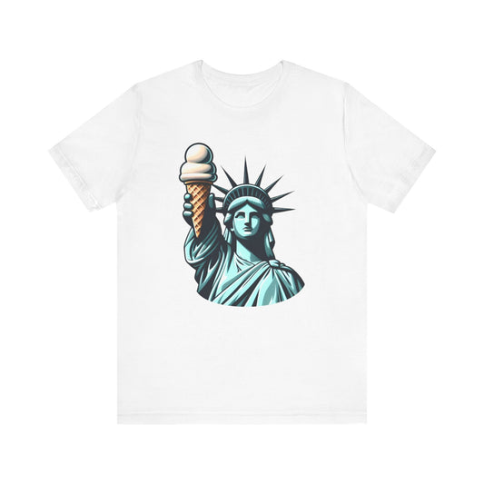 Lady Liberty Chillin w/ Vanilla Ice Cream Short Sleeve Shirt