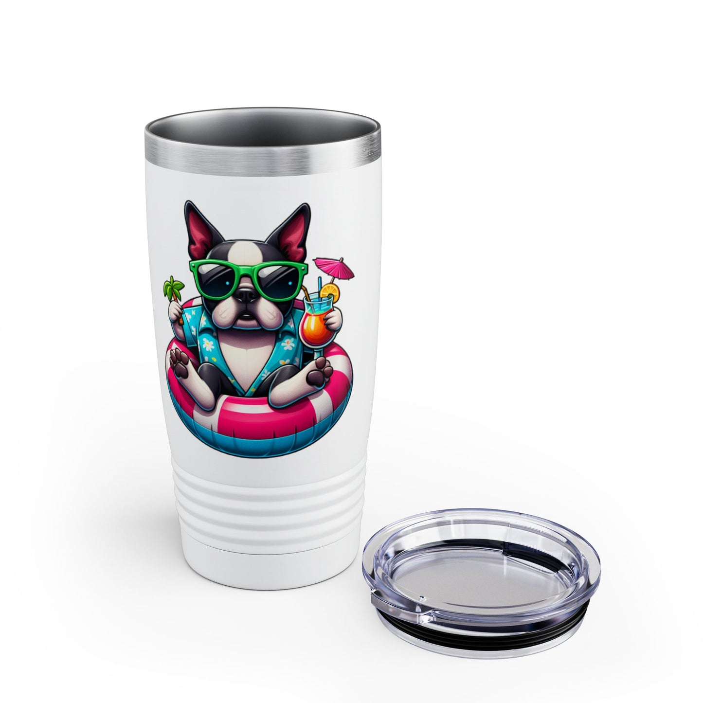 Boston Terrier Vacation Vibes Stainless Steel Tumbler 20oz