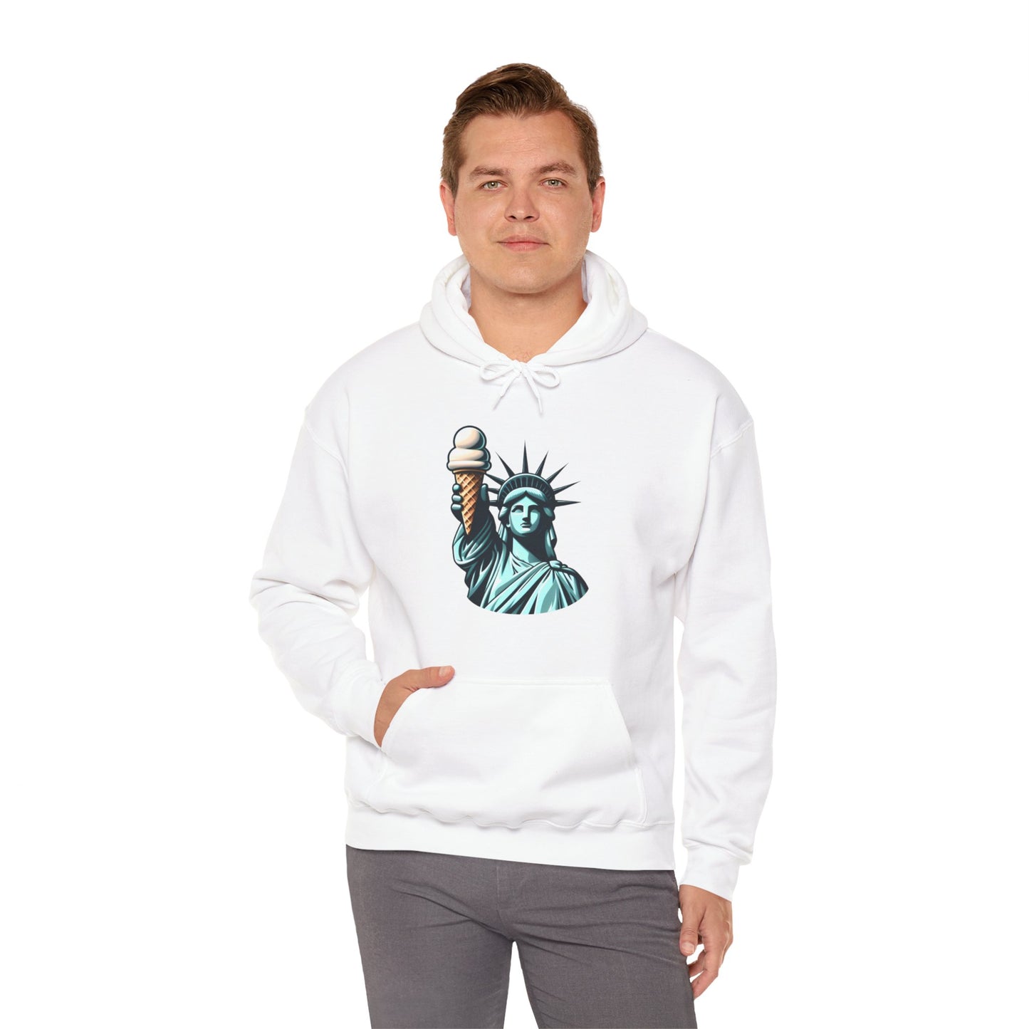 Lady Liberty Chillin w/ Vanilla Ice Cream Hooded Sweatshirt