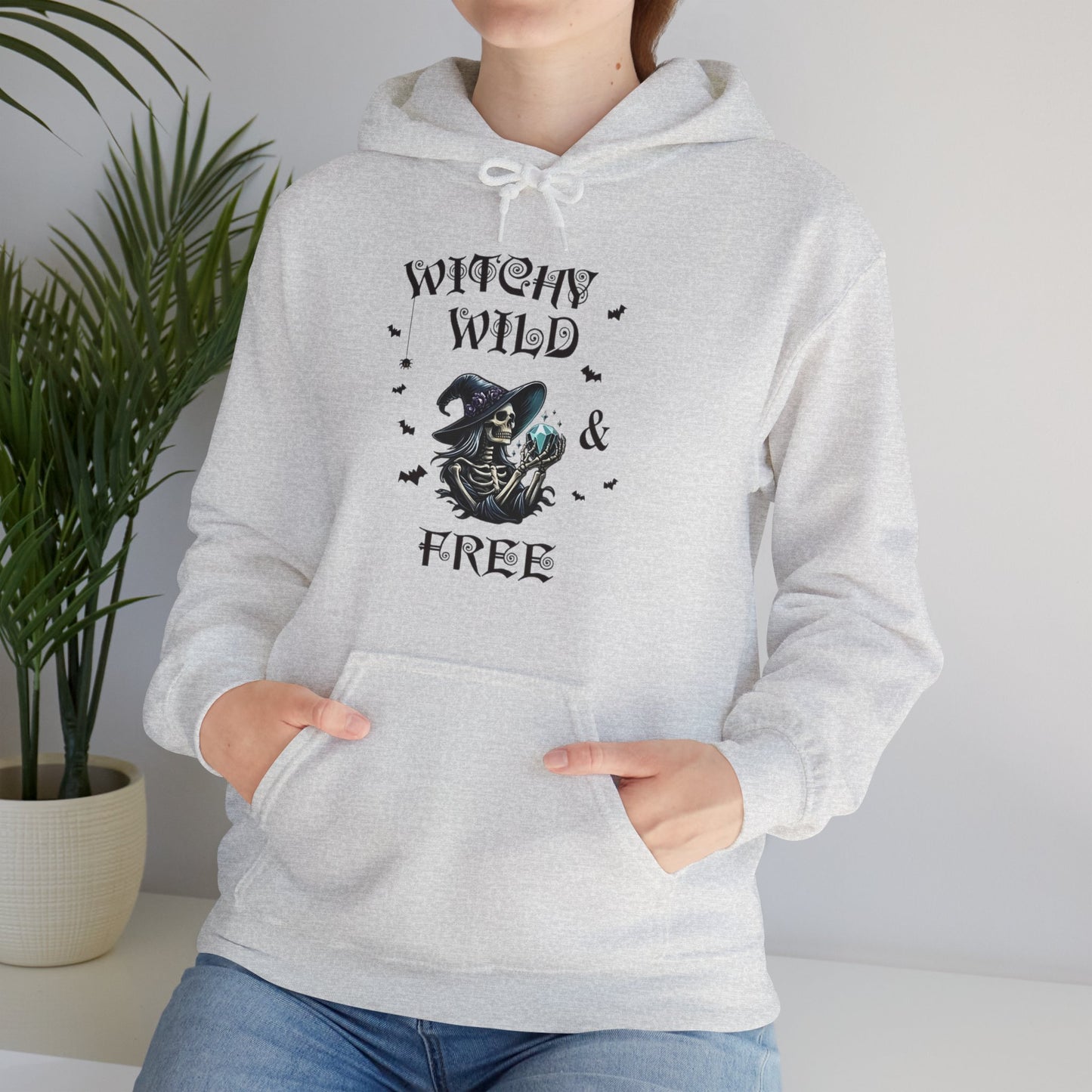 Witchy Wild & Free Skeleton w/ Diamond Jewel Hooded Sweatshirt