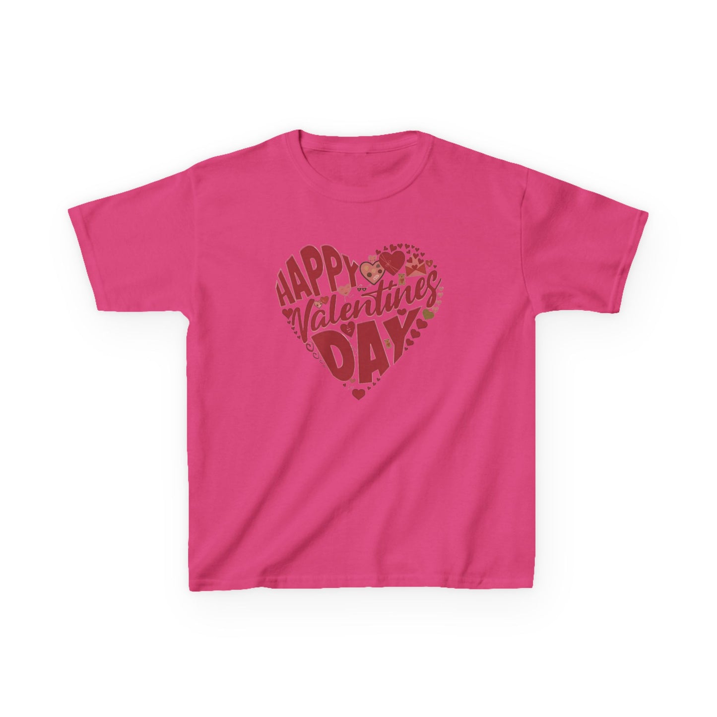 Happy Valentine's Day in a Heart Kids SS Shirt