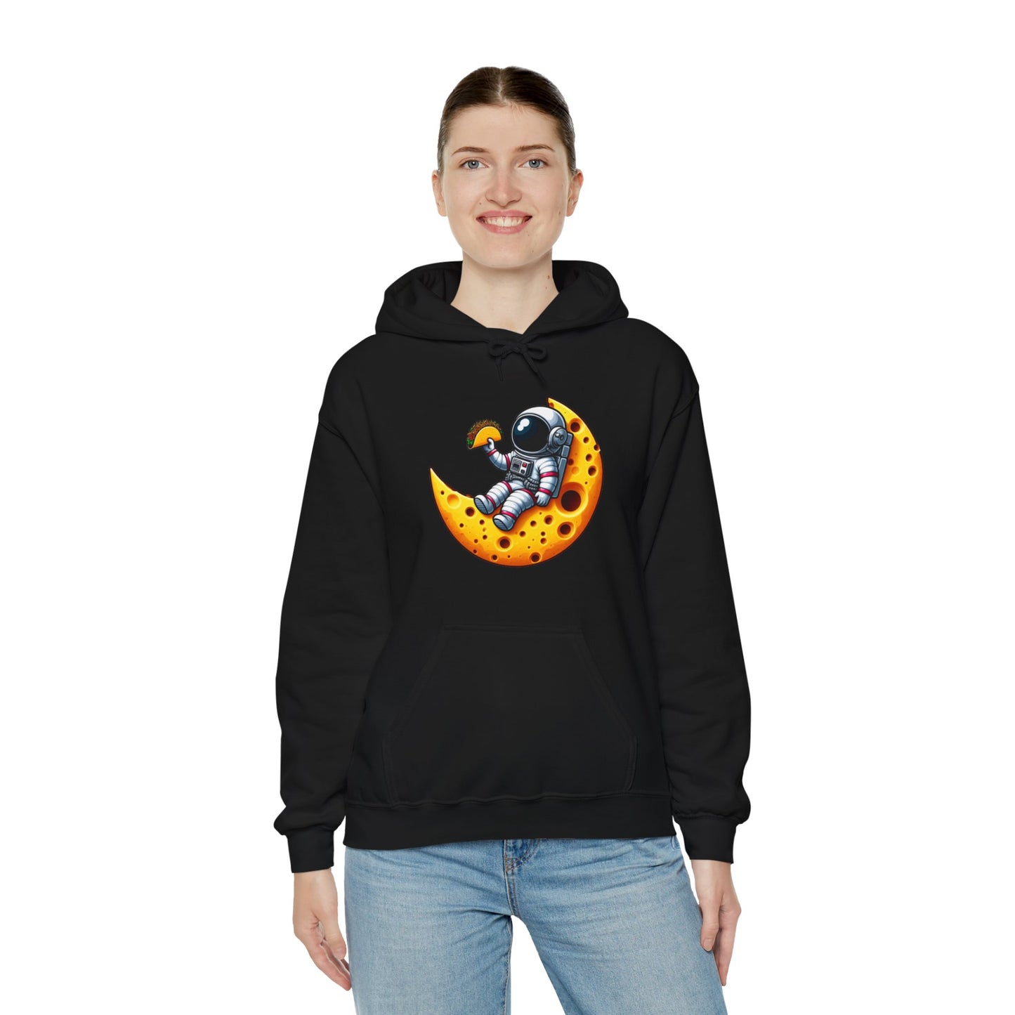 Astronaut On Cheese Moon Hooded Sweatshirt