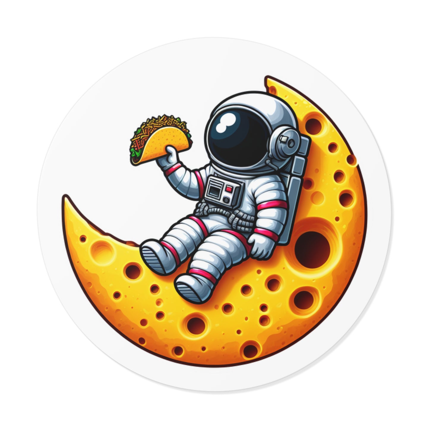 Astronaut on Cheese Moon Vinyl Sticker