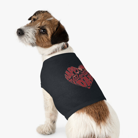 Happy Valentine's Day in a Heart Pet Shirt