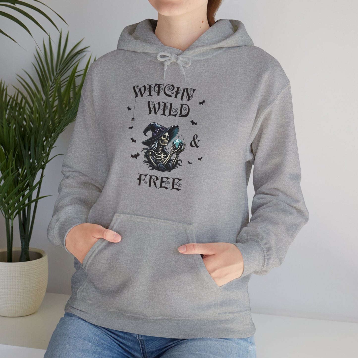 Witchy Wild & Free Skeleton w/ Diamond Jewel Hooded Sweatshirt