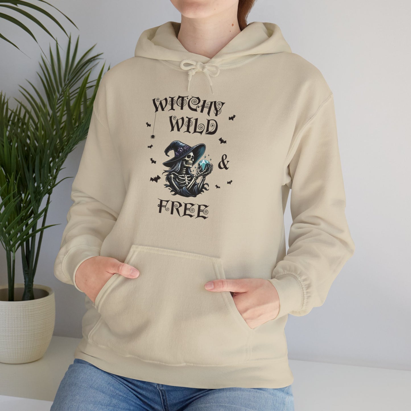 Witchy Wild & Free Skeleton w/ Diamond Jewel Hooded Sweatshirt