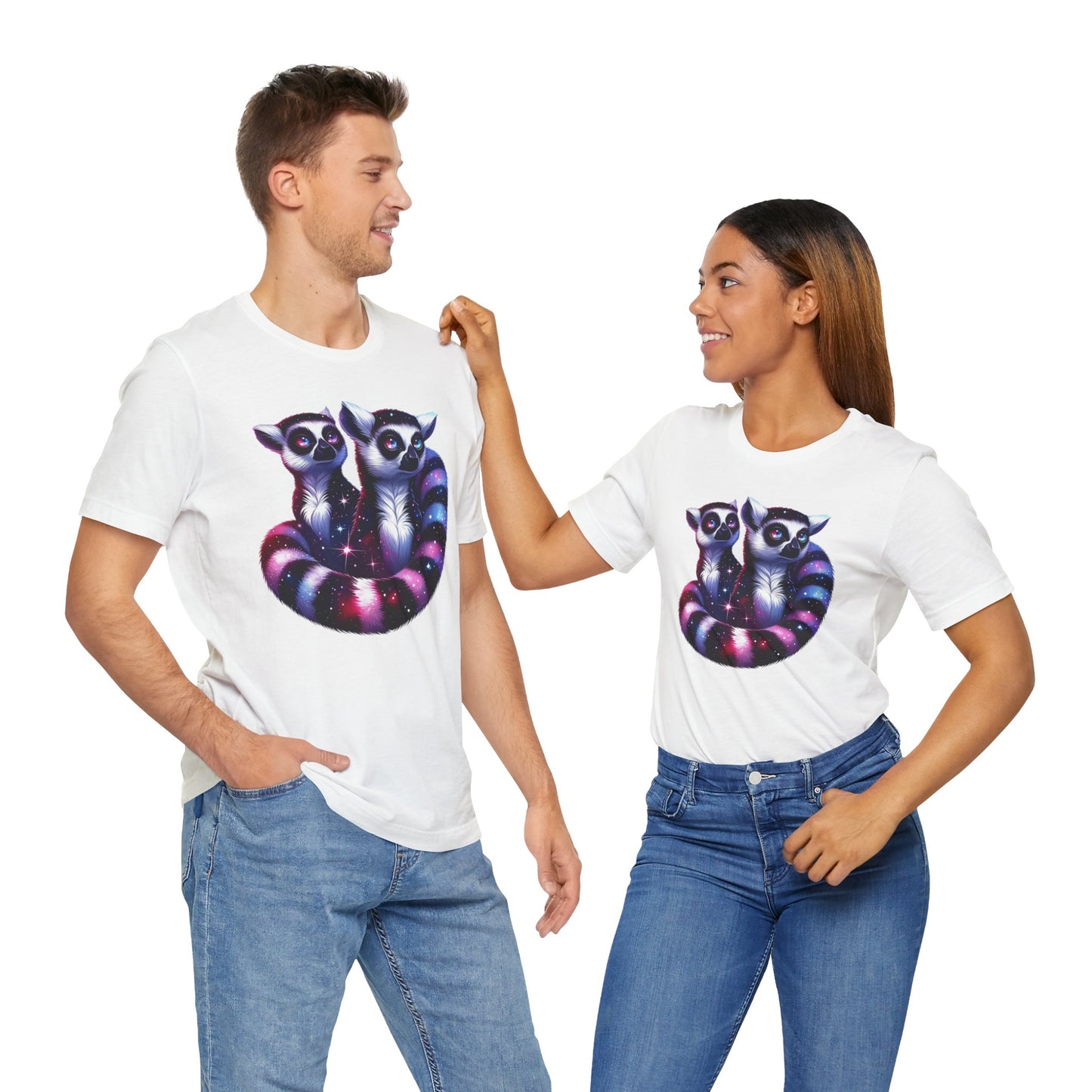 Two Galaxy Lemurs Short Sleeve Shirt