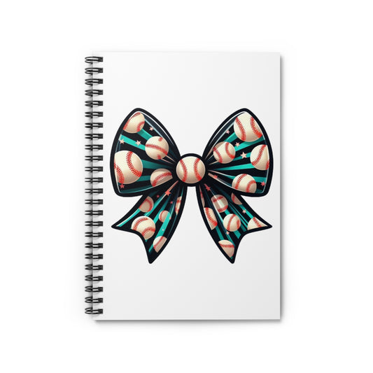 Baseball Prize Bow Spiral Notebook - Ruled Line