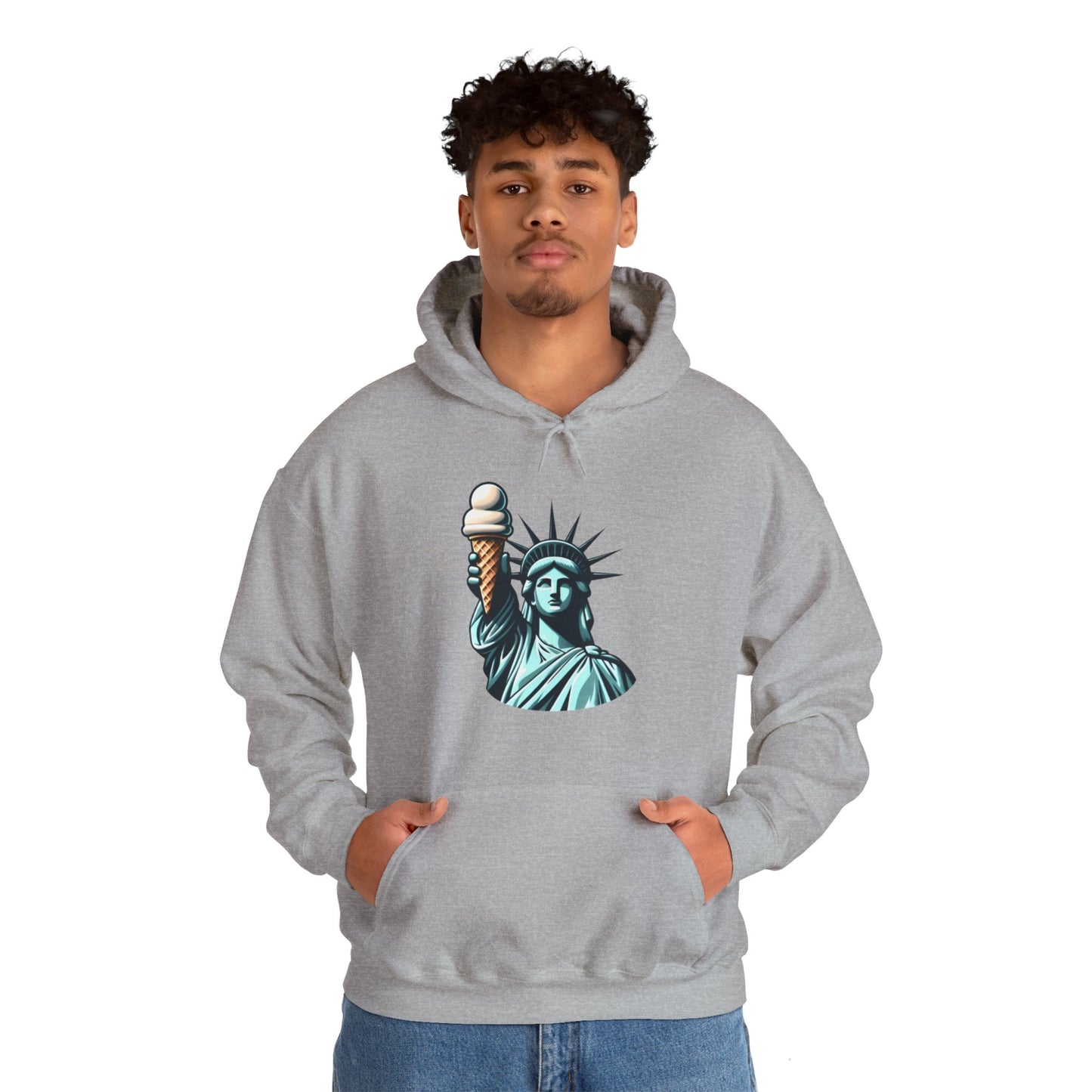 Lady Liberty Chillin w/ Vanilla Ice Cream Hooded Sweatshirt