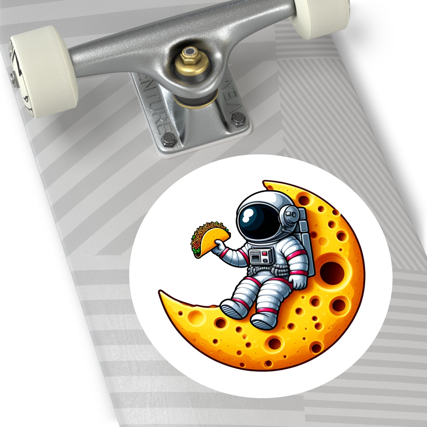 Astronaut on Cheese Moon Vinyl Sticker