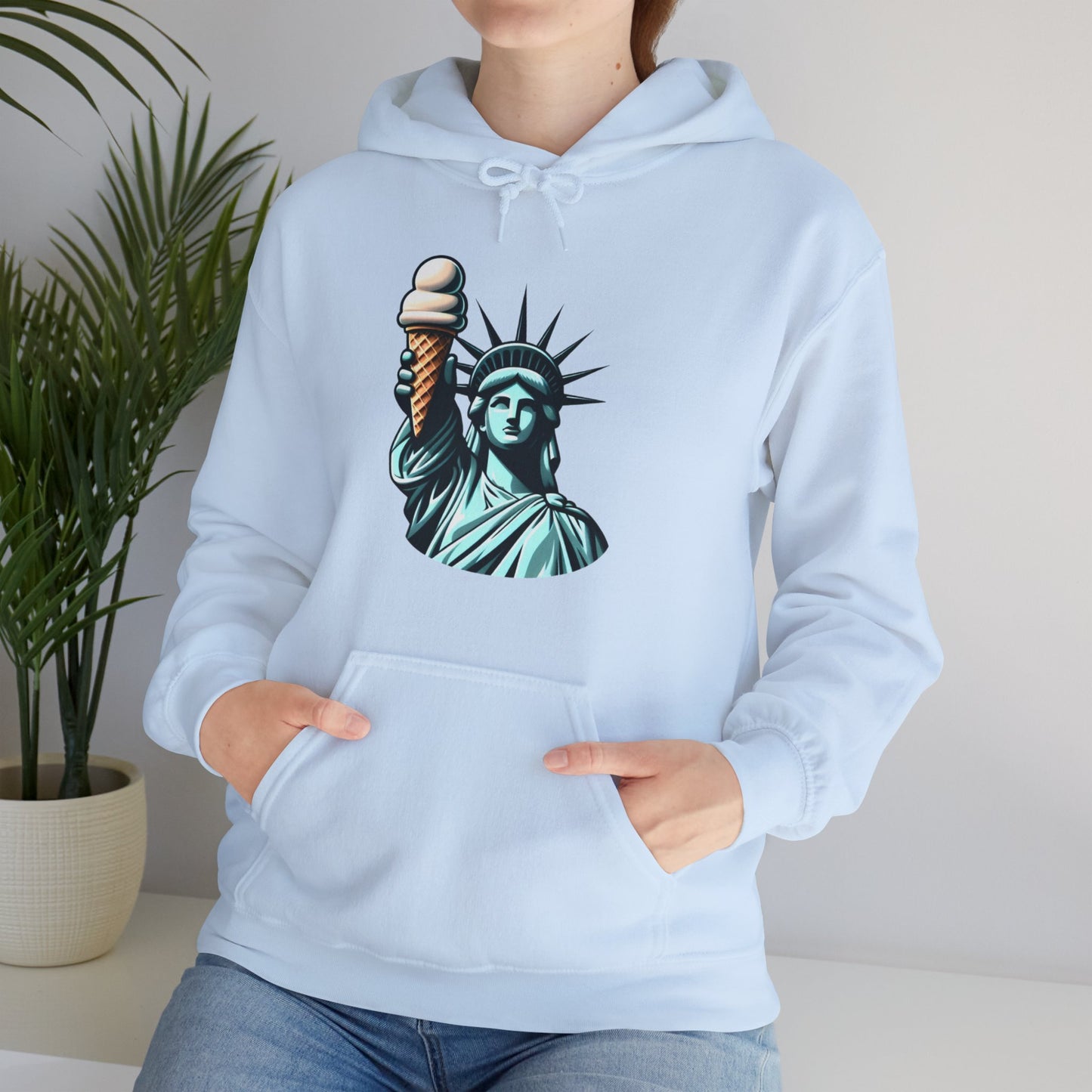 Lady Liberty Chillin w/ Vanilla Ice Cream Hooded Sweatshirt