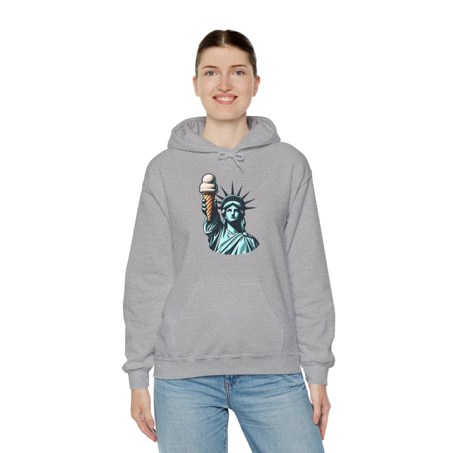 Lady Liberty Chillin w/ Vanilla Ice Cream Hooded Sweatshirt