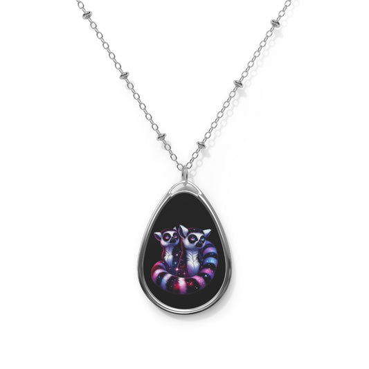 Two Galaxy Lemurs on a Pendant Necklace