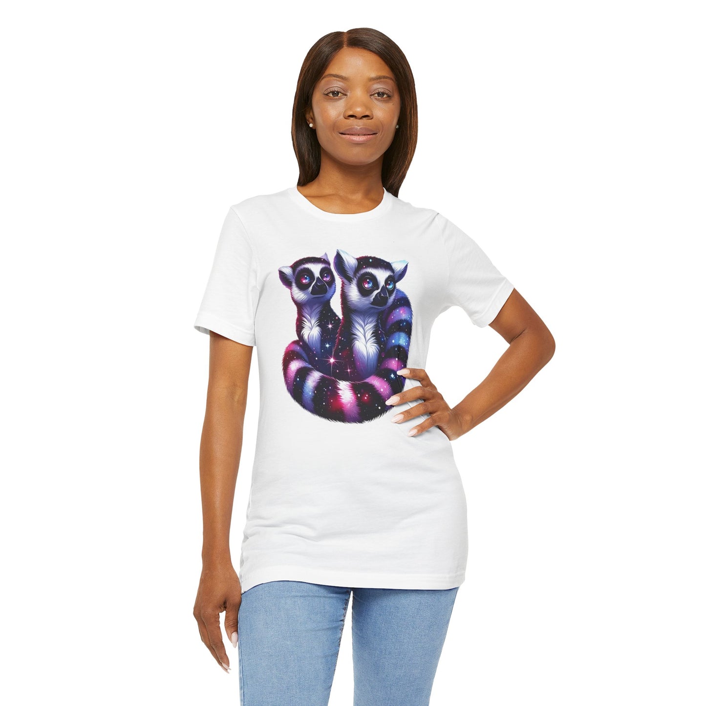 Two Galaxy Lemurs Short Sleeve Shirt