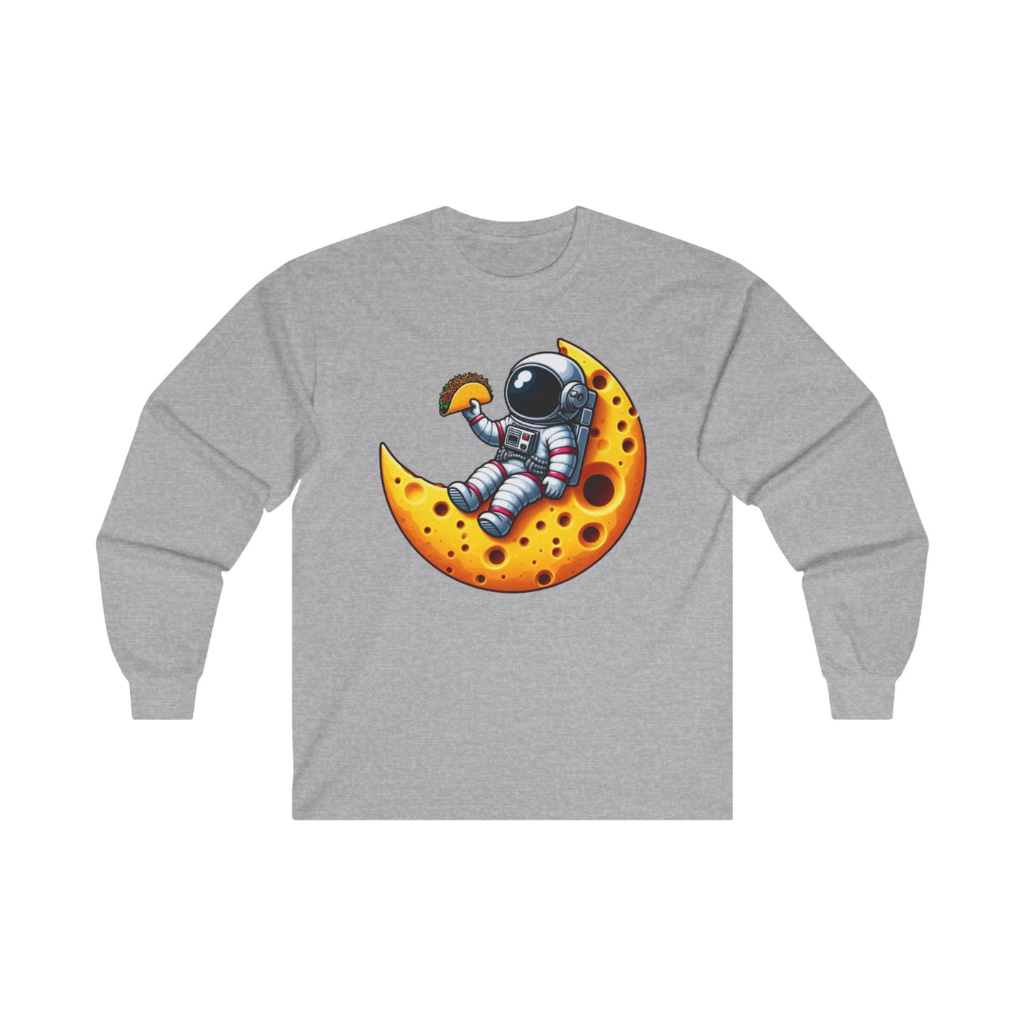 Astronaut On Cheese Moon Long Sleeve Shirt